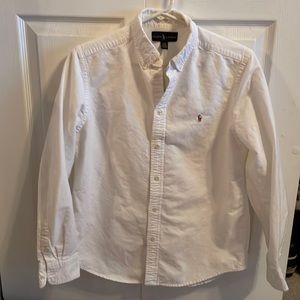 USED Ralph Lauren Boys Size XL Button down white Oxford